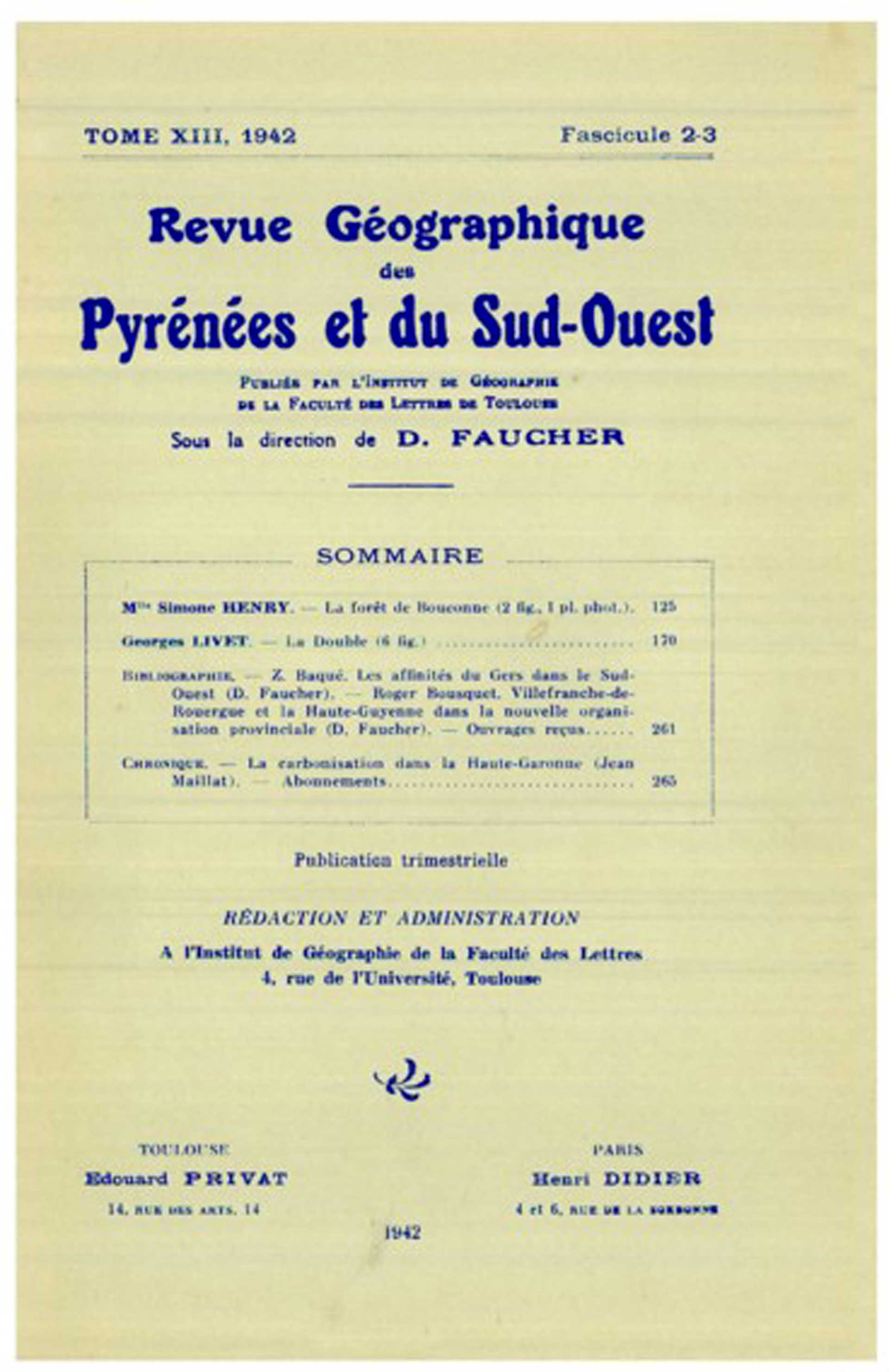 la Revue Géographique